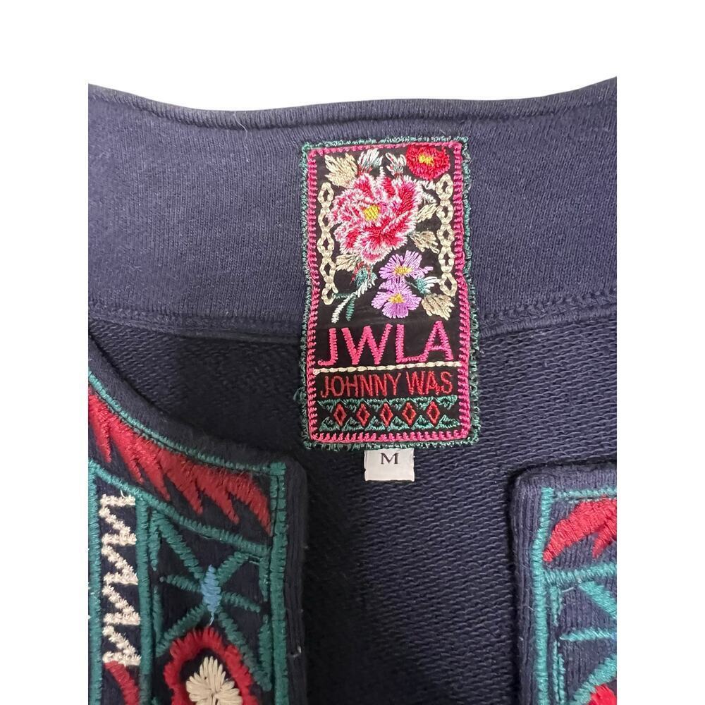 Johnny Was JWLA Women’s Lorne Raw Seam Embroidered Wrap Cardigan / Sweater - M - Picture 7 of 8